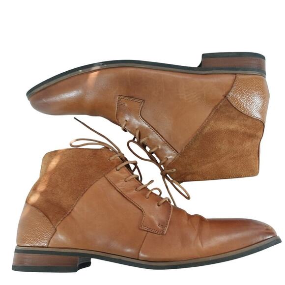 LA MILANO! PECAN BROWN GENUINE LEATHER & SUEDE MEMORY FOAM, ANKLE BOOTS! SZ 13 - Picture 6 of 12